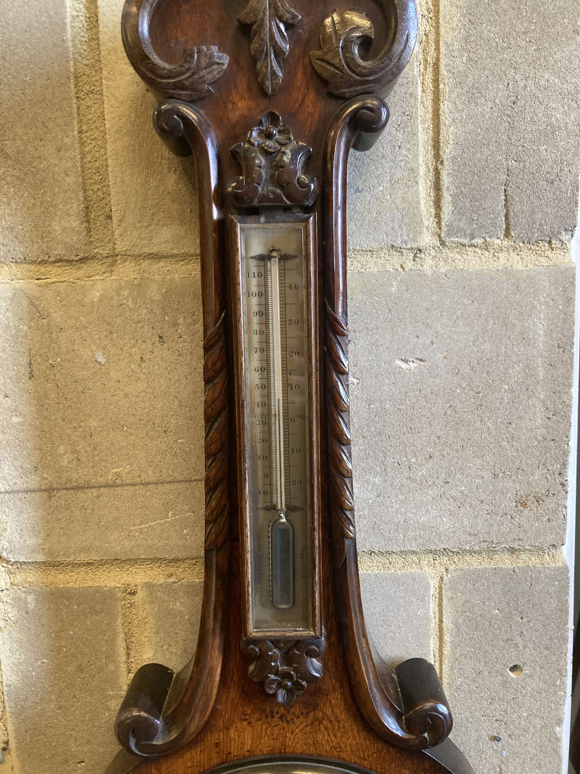 A William IV wheel barometer marked Sheard Oxford, height 102cm